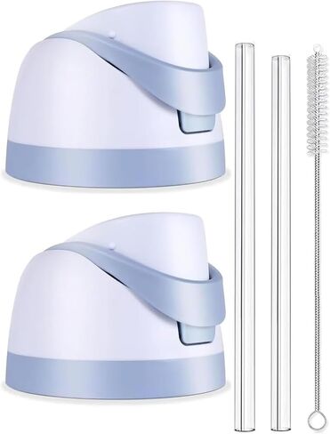 2 Pack Replacement Lid for Owala Freesip, One Button Water Bottle Replacement Cap Compatible with Owala Cup 16oz 24oz 32oz 40oz, No Leakage Replacement Lid Accessory Contain Straws and Straw Brush in Saudi Arabia
