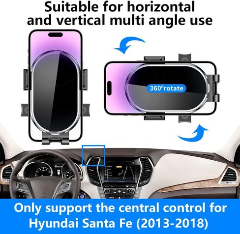 Car Phone Holder for Hyundai Santa Fe 2019-2023 SE SEL XRT Limited Calligraphy Auto Accessories Navigation Bracket Interior Decoration Dashboard Cell Mobile Phone Mount Holders case Accessory in Saudi Arabia