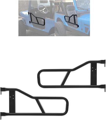 الأبواب الأنبوبية Ecotric متوافقة مع 1987-2006 Jeep Wrangler YJ TJ الأبواب الأنبوب الأبواب الأنبوب الأنبوب الفولاذ اليسار واليمين نمط على الطرق الوعرة البسيطة in Saudi Arabia