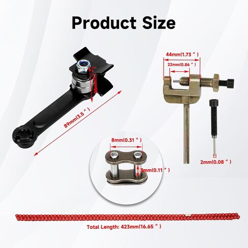 25H Chain 132 Link with Chain Tensioner Breaker Kit Compatible with Razor MX650 MX500 RSF650 SX500 Mcgrath Electric Dirt Bike MY1020 Motor Mini Pit Bike Rocket Scooter Motocross Moped Parts Red in Saudi Arabia