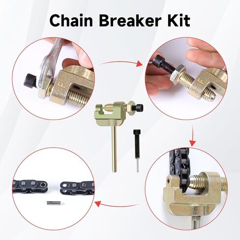 25H Chain 132 Link with Chain Tensioner Breaker Kit Compatible with Razor MX650 MX500 RSF650 SX500 Mcgrath Electric Dirt Bike MY1020 Motor Mini Pit Bike Rocket Scooter Motocross Moped Parts Red in Saudi Arabia