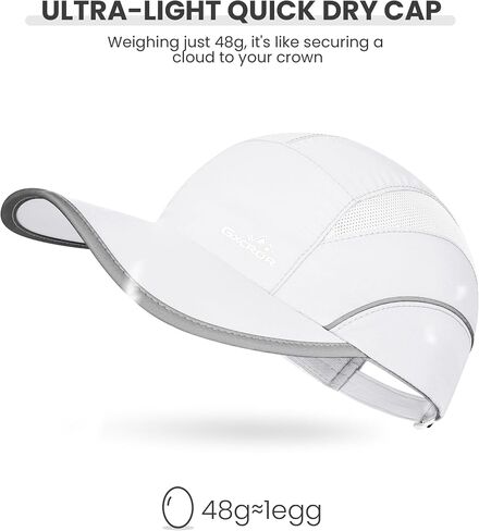 Gxcror Quick -Dry Running قبعة للرجال والنساء - UPF 50+ شبكة تنفس ، قبعة رياضية عاكسة للهواء في الهواء الطلق ، المشي لمسافات طويلة in Kuwait