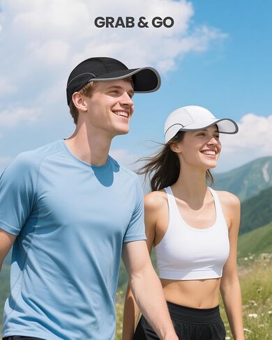Gxcror Quick -Dry Running قبعة للرجال والنساء - UPF 50+ شبكة تنفس ، قبعة رياضية عاكسة للهواء في الهواء الطلق ، المشي لمسافات طويلة in Kuwait