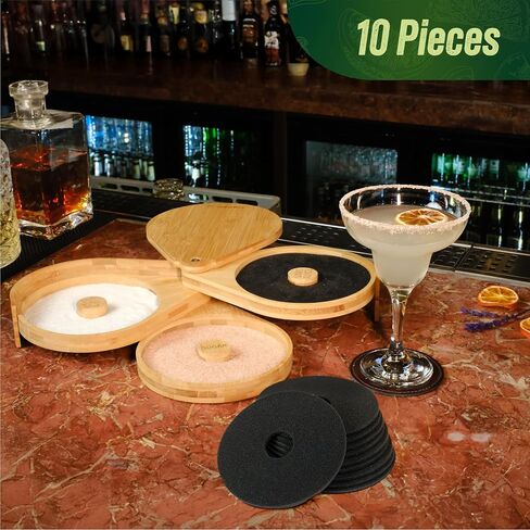 Margarita Salt Rimmer Set | Bartender Accessories for Home Bar | Complete 3-Tier Bamboo Margarita Kit with Salt Rimmer (Bamboo Salt Rimmer Set) in Saudi Arabia