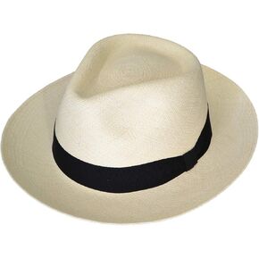 Teardrop Classic Straw Fedora - Brisa Weave - Black Band - Landwoved in Ecuador in Kuwait