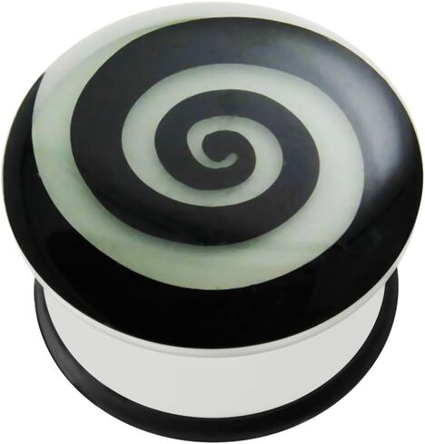 Spiral Glow in The Dark UV Acrylic Single Flared Cup Cake Gauge Ear Plug - Gauge Earring Body Piercing in Saudi Arabia