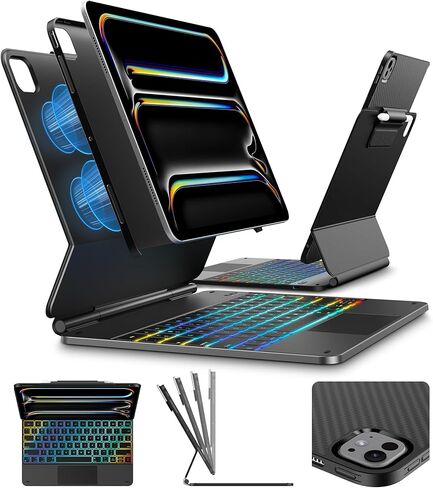 typecase Edge Keyboard with Ultra Slim Detachable Protective Case for 2024 iPad Pro 13-inch (M4),11-Color Backlight,Magnetic Keyboard Case with Multi-Touch Trackpad,Thin & Light,Black in Saudi Arabia