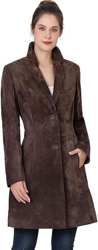 BGSD Women Mary Suede Leate Longe Walking Coat (متوفر أيضًا بحجم زائد و Petite) in Saudi Arabia