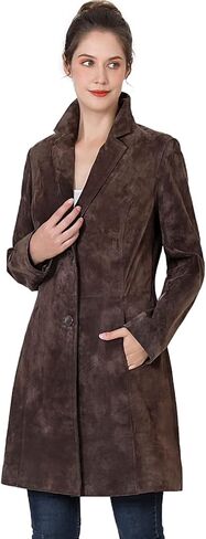 BGSD Women Mary Suede Leate Longe Walking Coat (متوفر أيضًا بحجم زائد و Petite) in Saudi Arabia