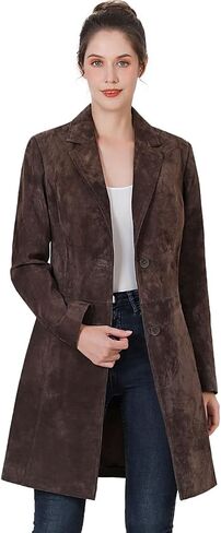BGSD Women Mary Suede Leate Longe Walking Coat (متوفر أيضًا بحجم زائد و Petite) in Saudi Arabia