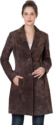 BGSD Women Mary Suede Leate Longe Walking Coat (متوفر أيضًا بحجم زائد و Petite) in Saudi Arabia