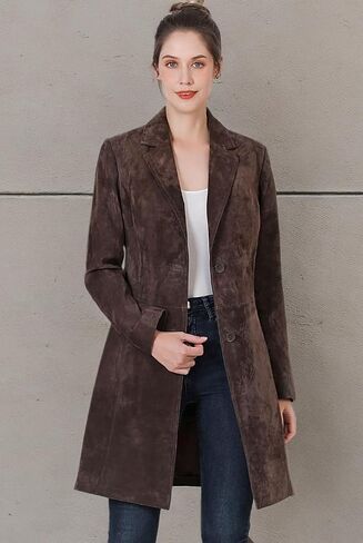 BGSD Women Mary Suede Leate Longe Walking Coat (متوفر أيضًا بحجم زائد و Petite) in Saudi Arabia