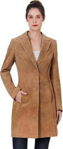 BGSD Women Mary Suede Leate Longe Walking Coat (متوفر أيضًا بحجم زائد و Petite) in Kuwait