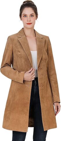 BGSD Women Mary Suede Leate Longe Walking Coat (متوفر أيضًا بحجم زائد و Petite) in Kuwait
