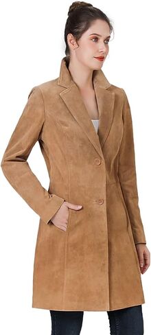BGSD Women Mary Suede Leate Longe Walking Coat (متوفر أيضًا بحجم زائد و Petite) in Kuwait