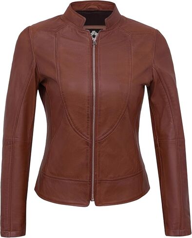 Womens Leather Jackets - Real Lambskin Stylish Motorcycle Leather Coat Women in Saudi Arabia