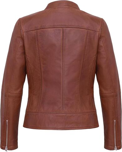 Womens Leather Jackets - Real Lambskin Stylish Motorcycle Leather Coat Women in Saudi Arabia