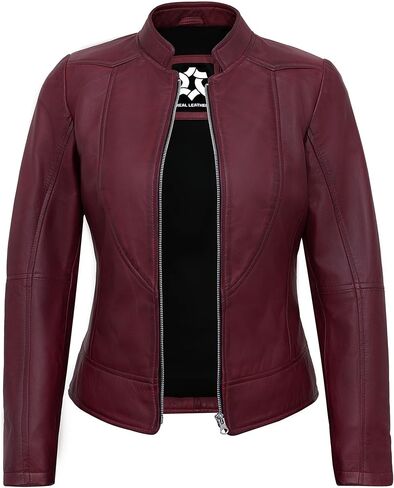 Womens Leather Jackets - Real Lambskin Stylish Motorcycle Leather Coat Women in Saudi Arabia