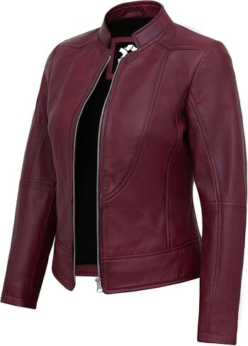 Womens Leather Jackets - Real Lambskin Stylish Motorcycle Leather Coat Women in Saudi Arabia