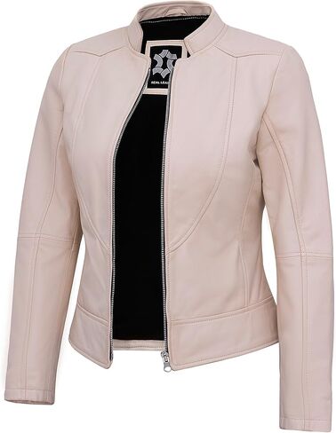 Womens Leather Jackets - Real Lambskin Stylish Motorcycle Leather Coat Women in Kuwait