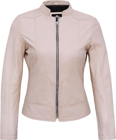 Womens Leather Jackets - Real Lambskin Stylish Motorcycle Leather Coat Women in Kuwait
