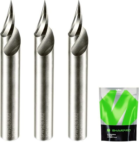V Groove O Flute Router Bit 30 Degree 0.2mm Tip Dia. 1/4 Inch Shank CNC Solid Carbide V Bit for CNC Engraving and Chamfering Lettering in Saudi Arabia