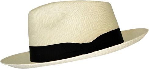 Teardrop Classic Straw Fedora - Brisa Weave - Black Band - Handwoven in Ecuador in Saudi Arabia