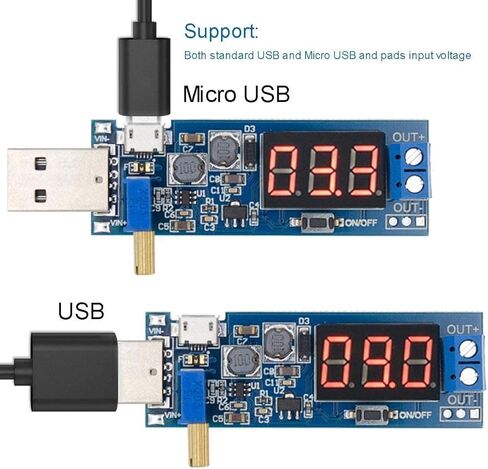 2 Pack USB Buck Boost Converter 3.5V-12V to 1.2V-24V DC-DC Step Up Step Down Power Supply Module Voltage Regulator 5V to 3.3V 9V 12V 18V in Kuwait