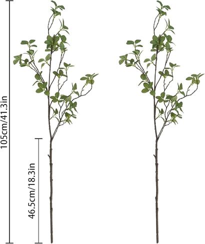 2 PCS تنبع المساحات الخضراء الاصطناعية ، 41.3 '' الطول المزيف النباتات فروع فو فو الخضراء ficus twig leaf for Home Garden Shop Office Decoration in Kuwait
