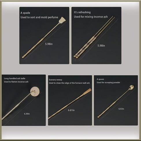 31 Pcs Powder Incense Burner Set, Brass Incense Making Kit, Chinese Incense Burner Powder Set Includes Holder/Stick/Cone/Coil/Ash Catcher Tray, Gift for Yoga and Meditation (31) in Saudi Arabia