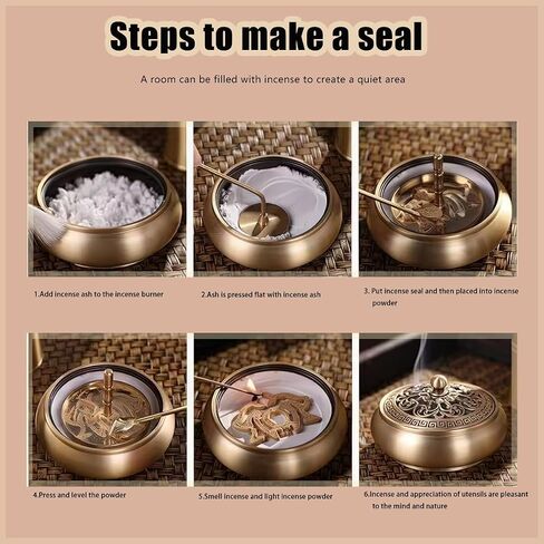 31 Pcs Powder Incense Burner Set, Brass Incense Making Kit, Chinese Incense Burner Powder Set Includes Holder/Stick/Cone/Coil/Ash Catcher Tray, Gift for Yoga and Meditation (31) in Saudi Arabia