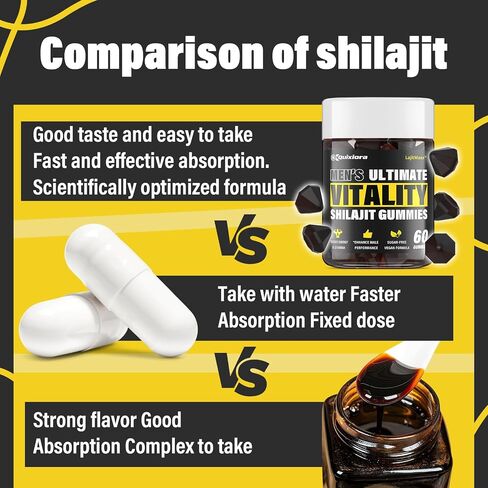 Shilajit Gummies| Shilajit for Men – Diamond-Shaped, Shilajit Pure Himalayan Organic |High Potency|85+ Trace Minerals & Fulvic Acid| Shilajit Supplement | 60 Gummies in Saudi Arabia