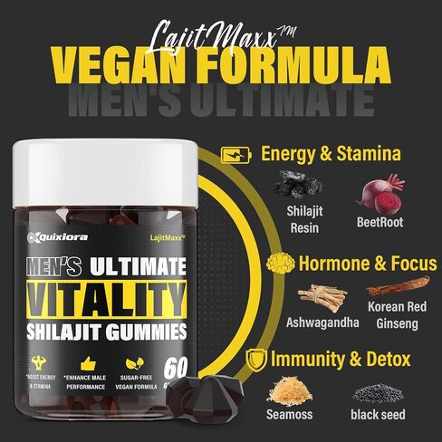 Shilajit Gummies| Shilajit for Men – Diamond-Shaped, Shilajit Pure Himalayan Organic |High Potency|85+ Trace Minerals & Fulvic Acid| Shilajit Supplement | 60 Gummies in Saudi Arabia
