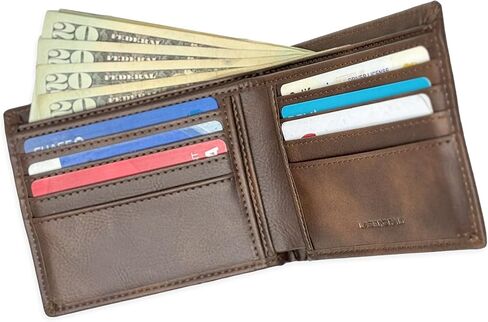 LaserGram Faux Leather Bi-Fold Wallet, Rooster, Personalized Engraving Included (Rustic with Gold) in Saudi Arabia