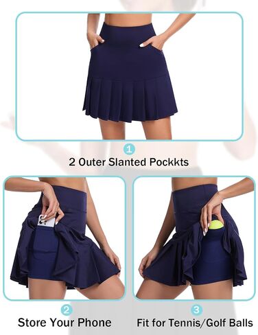 Soneven Women Knee Length Tennis Skort with Pockets High Waisted Long Athletic Golf Skirt Ruffle Pleated Dressy Casual Summer in Saudi Arabia