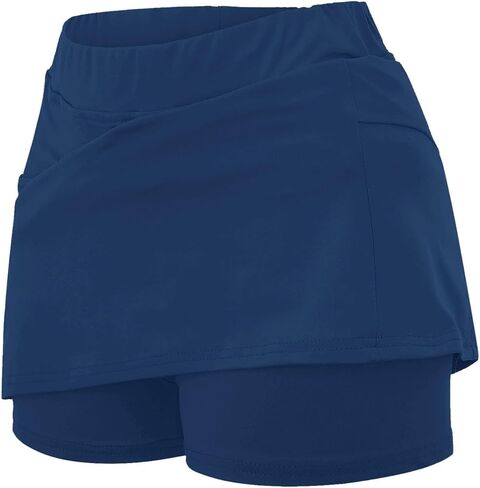Skorts for Woman Plus Size High Waisted Skirt with Shorts Underneath Athletic Tennis Skirts with Pockets Tummy Control in Saudi Arabia