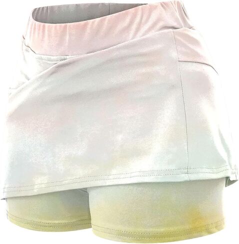 Skorts for Woman Plus Size High Waisted Skirt with Shorts Underneath Athletic Tennis Skirts with Pockets Tummy Control in Saudi Arabia