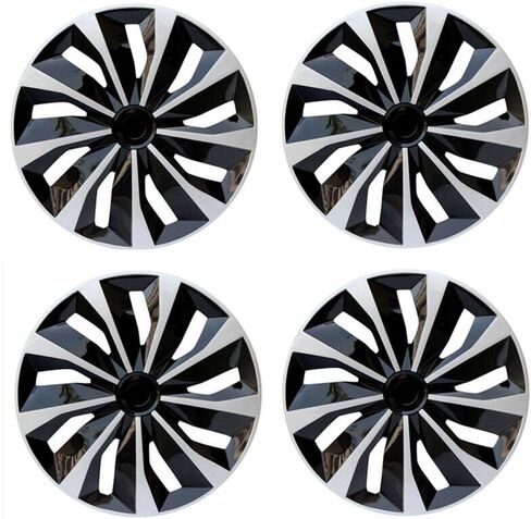 4pc 15 "Silver Black Hub Caps Covers تغطي العجلات وعجلات بلاستيكية in Saudi Arabia
