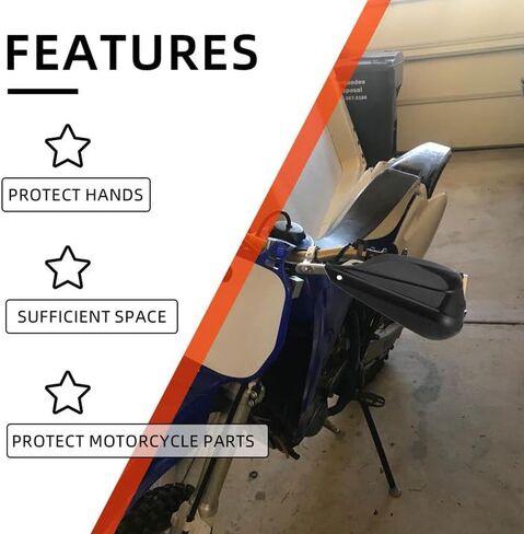دراجة الأوساخ حراس يدوية ، اتسع 7/8 "22 مم و 1/8" 28 مم حراس يد عالمي للدراجة ATV Quad Motocross Supermoto Enduro YZ CRF KLR KX WR TW 125 200 250 350 450 650-Black in Saudi Arabia