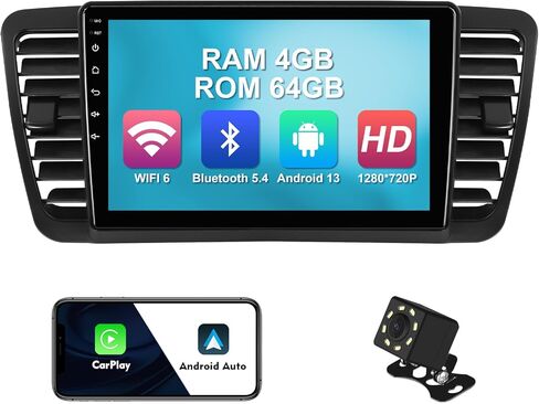 2+32G 9-inch Android 12 Car Stereo for Subaru Legacy Outback 2005-2009 IPS Touchscreen Screen Car Radio with Carplay & Android Auto Support Backup Camera GPS FM Navi BT SWC in Kuwait