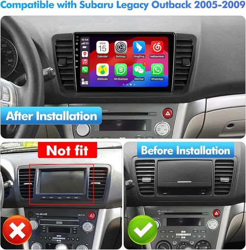 2+32G 9-inch Android 12 Car Stereo for Subaru Legacy Outback 2005-2009 IPS Touchscreen Screen Car Radio with Carplay & Android Auto Support Backup Camera GPS FM Navi BT SWC in Kuwait