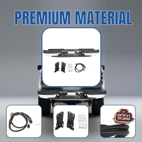 kuafu الخطوة الخلفية الوفير متوافق مع 1999-2007 Chevy Chevrolet Silverado GMC Sierra 2500 HD 3500 شاحنة كروم الصلب استبدال GM1103129 12473000 GM1103141 GM1191121 in Saudi Arabia