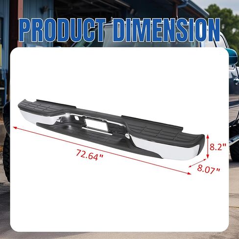 kuafu الخطوة الخلفية الوفير متوافق مع 1999-2007 Chevy Chevrolet Silverado GMC Sierra 2500 HD 3500 شاحنة كروم الصلب استبدال GM1103129 12473000 GM1103141 GM1191121 in Saudi Arabia