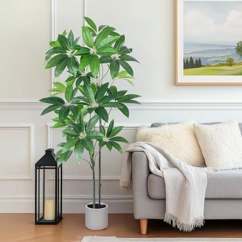 Artificial Money Tree - 6 FT TallFake Tree with Pot - Large Faux Plants Indoor, Lifelike Branches & Foliage - Artificial Plants for Home Office Living Room Decor Indoor in Kuwait