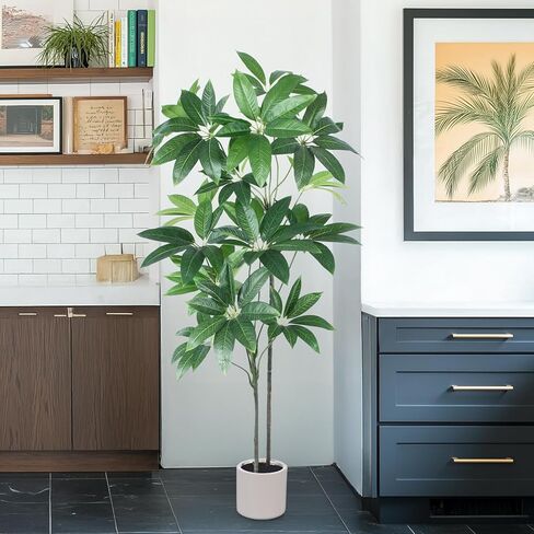 Artificial Money Tree - 6 FT TallFake Tree with Pot - Large Faux Plants Indoor, Lifelike Branches & Foliage - Artificial Plants for Home Office Living Room Decor Indoor in Kuwait