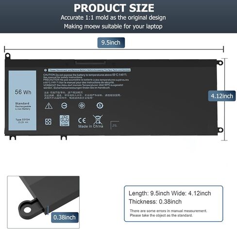 42wh WDXOR بطارية كمبيوتر محمول لديل انسبايرون 13 15 5000 7000 سلسلة 15 5565 5567 5568 5578 5579 7560 7570 13 7368 7378 5378 17 5765 5767 5770 P58F P66F in Kuwait