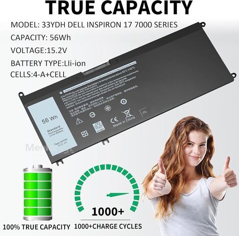 42wh WDXOR بطارية كمبيوتر محمول لديل انسبايرون 13 15 5000 7000 سلسلة 15 5565 5567 5568 5578 5579 7560 7570 13 7368 7378 5378 17 5765 5767 5770 P58F P66F in Kuwait