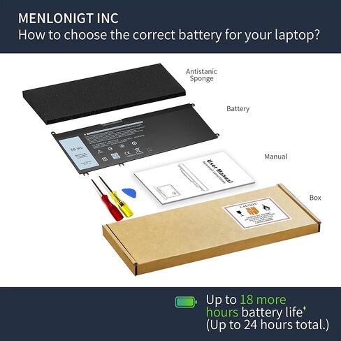 42wh WDXOR بطارية كمبيوتر محمول لديل انسبايرون 13 15 5000 7000 سلسلة 15 5565 5567 5568 5578 5579 7560 7570 13 7368 7378 5378 17 5765 5767 5770 P58F P66F in Kuwait