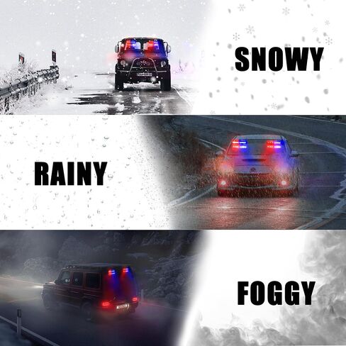 Emergency LED Strobe Traffic Advisor Lights Bar, Car Windshield Hazard Safety Warning Directional Flashing light w/Suction Cups Split Mount for Vehicle Trucks Volunteer, 2x12inch, Red Blue in Kuwait