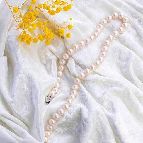 Real Pearl Necklaces for Women, Freshwater Cultured Pearl - 9-10mm AAAA+ Grade Natural Pearls Jewelry Gift with Sterling Silver Clasp in Saudi Arabia